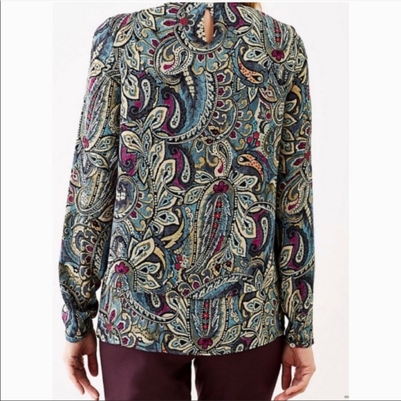 J. JILL paisley tiered dress blouse - Picture 2 of 14